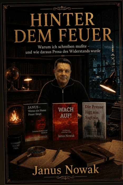 Cover des kostenlosen Begleitbüchleins Hinter dem Feuer